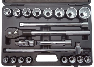 Gola sada 3/4", 12 hran 19 - 50 mm, CrV, 21 dílů, Welzh