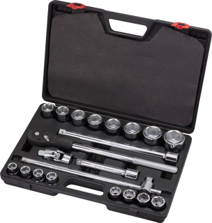 Gola sada 3/4", 6 hran, 19 - 50 mm, CrV, 21 dílů, Welzh