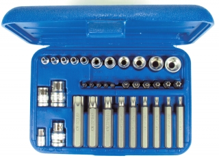 Hlavice nástrčné a bity, E-profil - Torx, sada 35 dílů, Condor Werkzeug