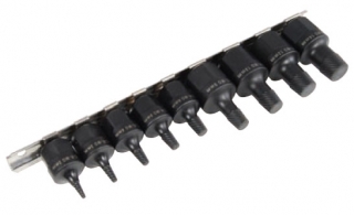 Hlavice zástrčné 3/8" - 1/2", Spirál 2-14 mm, na poškozené šrouby, 9 ks, Triumf