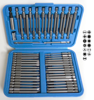 Bity 1/4", PL-PH-PZ - Inbus - Torx - Robertson, CrV, sada 55 dílů, Condor Werkzeug
