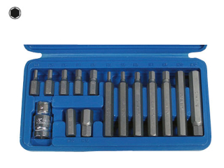 Bity 10 mm, Inbus 4 - 12 mm, adaptér 1/2", sada 15 dílů, Triumf