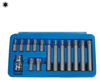 Bity 10 mm, Torx T20 - T55, adaptér 1/2", S2, sada 15 dílů, Condor Werkzeug