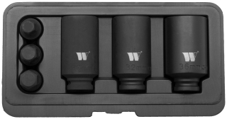 Hlavice nástrčné 1/2", 6 hran 14-19 mm, 12 hran 30-36 mm, CrMo, sada 6 dílů, Welzh