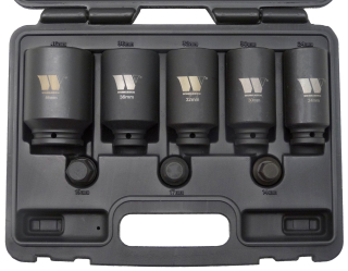 Hlavice nástrčné 1/2", 6 hran 14-19 mm, 12 hran 24-46 mm, CrMo, sada 8 dílů, Welzh