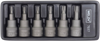Hlavice zástrčné 3/8", Torx T20-T45, S2, sada 6 dílů, Welzh