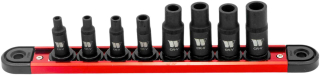 Hlavice nástrčné s gola vstupem 1/4" a 3/8"  pro závitníky , sada 8 dílů, Welzh