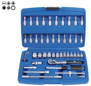 Gola sada 1/4", Super-Lock 4 - 14 mm, Torx, 47 dílů, Triumf