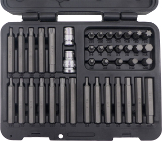 Sada bitů 1/2" a 3/8", Inbus, Torx a XZN, materiál S2, 40 dílů, Welzh