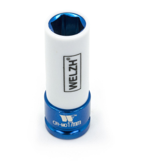 Hlavice nástrčná ochranná na šrouby kol automobilů 1/2", 6 hran, 17 mm, CrMo, Welzh