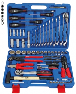 Sada nářadí v kufru, 1/4" + 1/2", Super-Lock 4- 32 mm, 105 dílů, Condor Werkzeug
