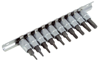 Hlavice zástrčné 1/4", Torx T7 - T40, sada 10 dílů, Triumf