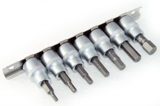 Hlavice zástrčné 3/8", Inbus 1/8" - 3/8", 7 dílů, palcové rozměry, Triumf