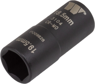Kombinovaná nástrčná hlavice 1/2", 6 hran, 18.5 mm a 19.5 mm na poškozené matice a šrouby, pro rázové utahováky, CrMo, Welzh