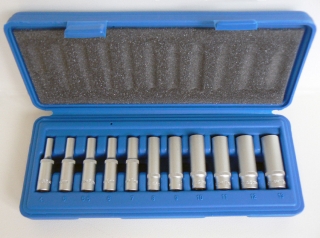 Hlavice nástrčné 1/4", 6 hran 4 - 13 mm, prodloužené, sada 11 dílů, Condor Werkzeug