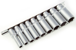 Hlavice nástrčné 3/8", 6 hran 5/16"-13/16", prodloužené, 9ks, palcové, Triumf