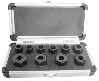 Hlavice nástrčné 3/8", spirál 9-19 mm, na poškozené šrouby, tvrzené, 10ks, Condor Werkzeug