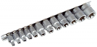 Hlavice nástrčné 1/4" - 3/8", E-profil  E4 - E20, sada 12 dílů, Triumf