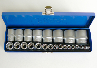 Hlavice nástrčné 1/4" - 1/2", 6 hran 5/32" - 1.1/4", 24 dílů, palcové, Condor Werkzeug