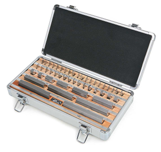 Přesné broušené měřící podložky a bloky dle DIN 861, 1 - 100 mm, certifikát přesnosti, sada 47 ks