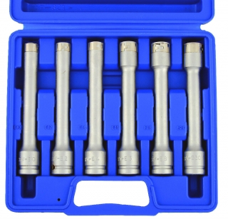 Hlavice nástrčné 1/2", E-profil E10 - E20, délka 145 mm, sada 6 dílů, Condor Werkzeug