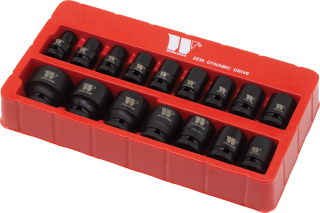 Hlavice nástrčné 1/2", 6 hran, CrMo, 10 - 32 mm, sada 16 dílů, Welzh