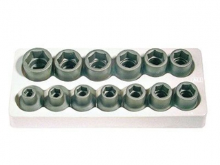 Hlavice nástrčné 1/2", 6ti hran 10 - 24 mm, tvrzené, sada 10 dílů, Triumf