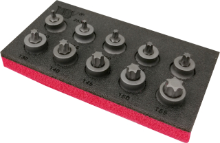 Hlavice zástrčné 3/8", Torx T10-T55, extra krátké, sada 10 dílů, Welzh