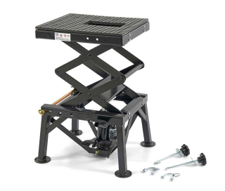 Kompaktní hydraulický motocyklový zvedák 50, zvednutí až 135 kg, hmotnost 33 kg, černý