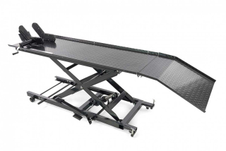 Hydraulický motocyklový zvedák 200, zvednutí až 450 kg, hmotnost 130 kg, černý