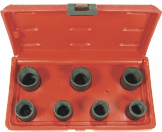 Hlavice nástrčné 1/2", kónické 17-26 mm, na poškozené šrouby, 7ks, CrMo, Triumf