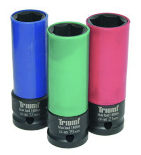 Hlavice nástrčné 1/2", 6 hran 17-21 mm, prodloužené, na Alu kola, Triumf