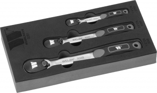 Sada ráčen 1/4", 3/8", 1/2", s přepínací páčkou, 80 zubů, Welzh