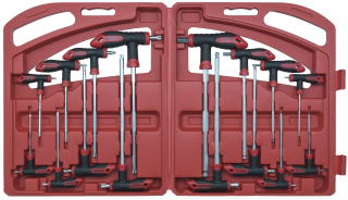 Sada šroubováků L-klíče, Inbus 2 - 10 mm, Torx T10-T50, 16 dílů, Welzh