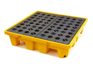 Plastový sběrný rošt / nádoba na olej a kapaliny pro 4 sudy,  230 l, nosnost až 500 kg