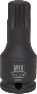 Hlavice zástrčná 3/8", XZN (spline), M6, CrMo, Welzh