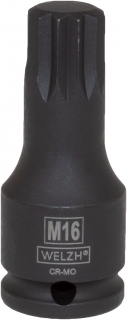 Hlavice zástrčná 3/8", XZN (spline), M18, CrMo, Welzh